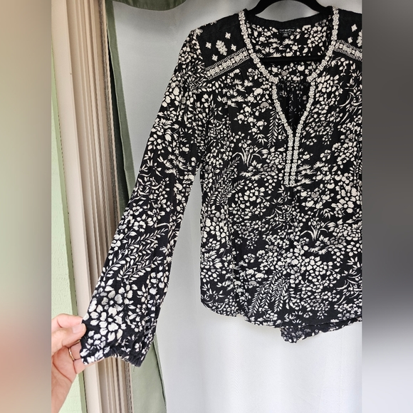 Lucky Brand Blouse Women Large Cotton Blend - Picture 2 of 5